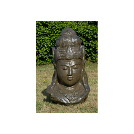 Statue jardin tête de divinité hindoue 100 cm