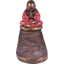 Porte encens moine Bouddhiste rouge