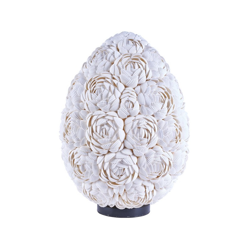 Lampe ovale Roses en coquillage