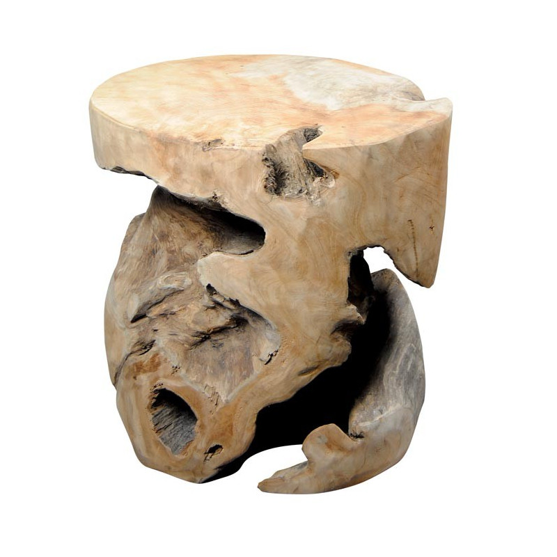 Tabouret FARMER en teck massif Ø 40 cm