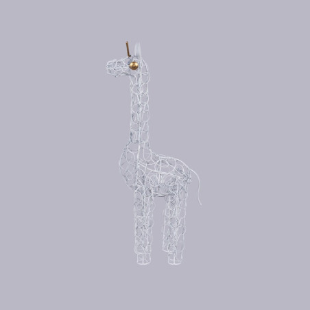 Girafe Duti en Métal Blanc 40 cm