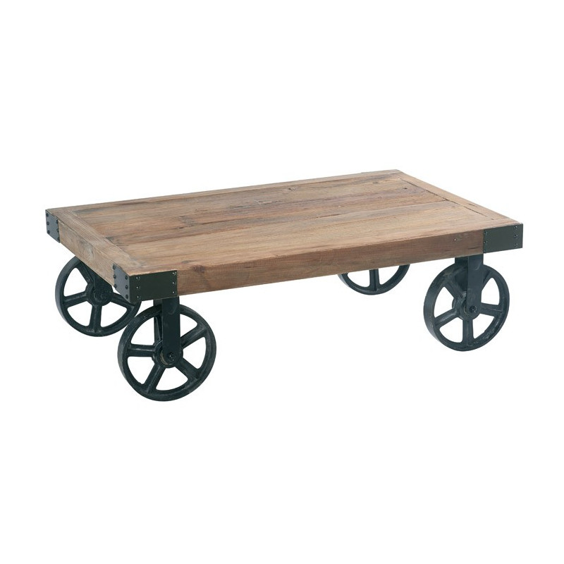 Table basse avec roulettes en fer Cross - CASITA