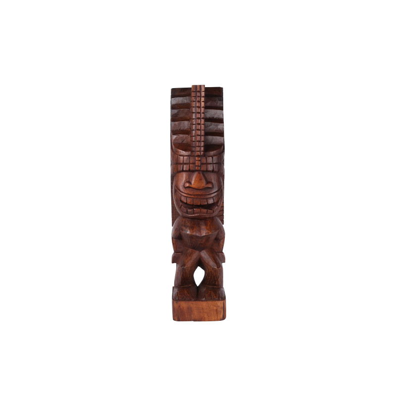 Tiki polynésien Lono en bois 50 cm