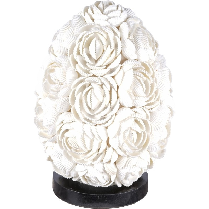 Lampe ovale Roses en coquillages - Petit modèle
