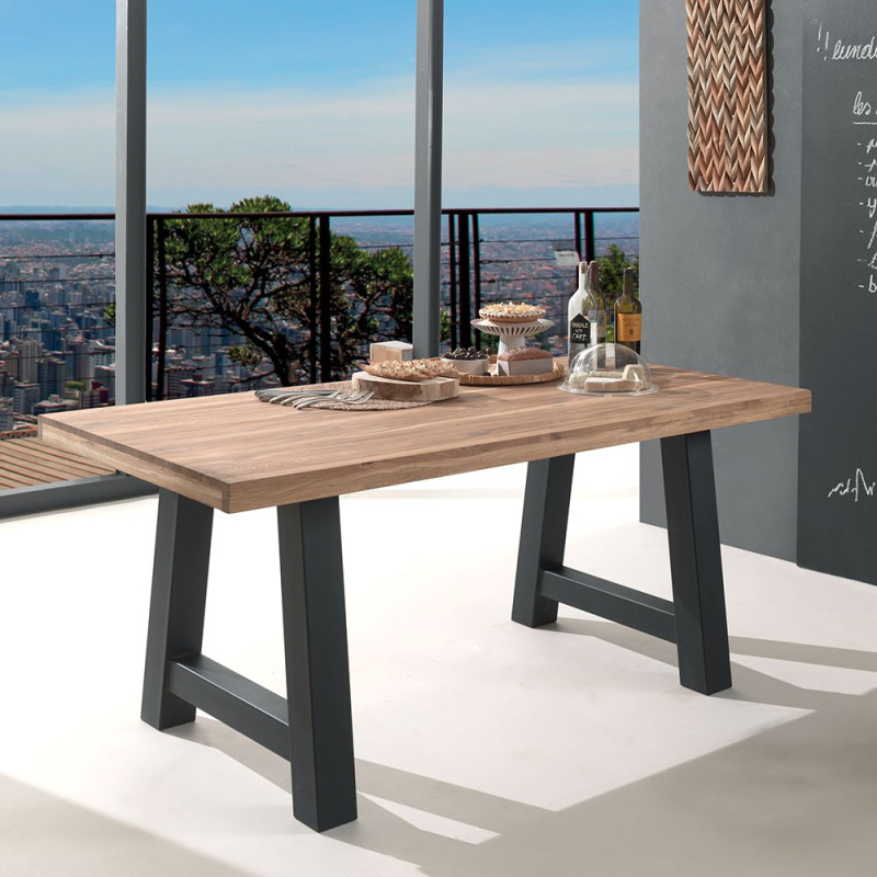 Table Robinson 1m80 en chêne & métal - CASITA