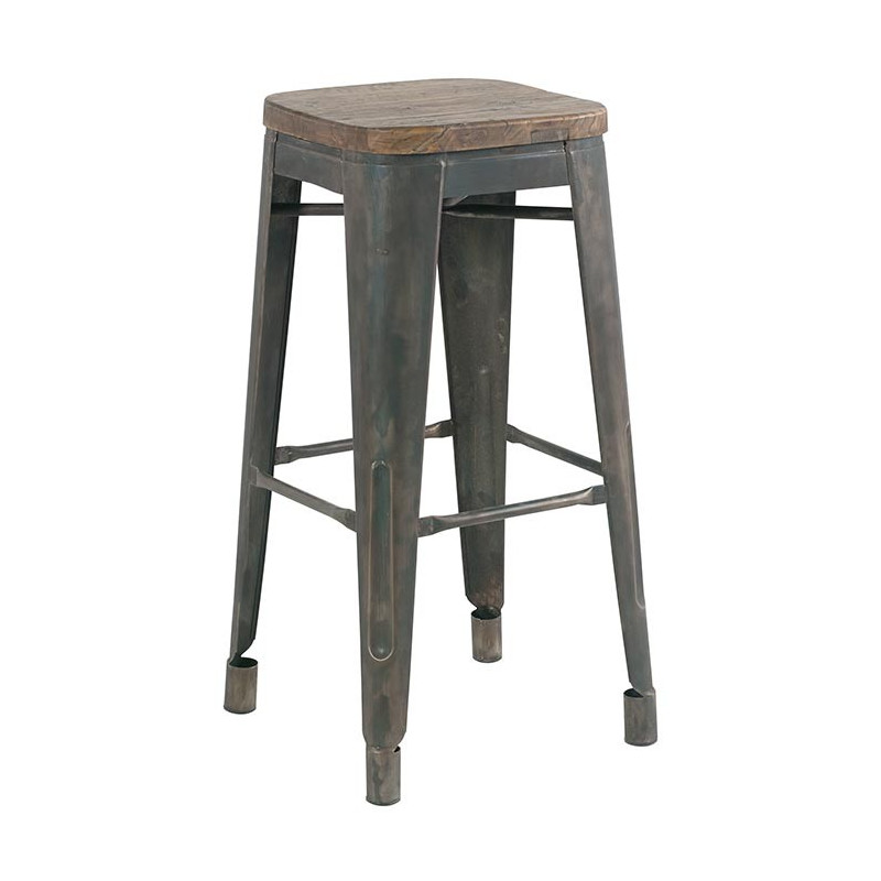 Tabouret de bar en pin & fer Motown - CASITA