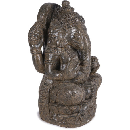 Statue jardin Ganesh assis 90 cm - Marron