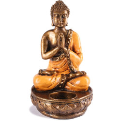 Support à bougie Bouddha - Orange