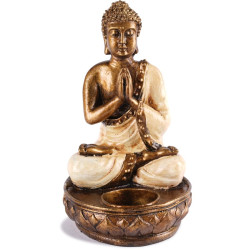 Bougeoir Statue Bouddha - Blanc