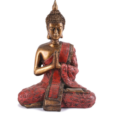 Statue de Bouddha Sukhothai 20 cm - Rouge