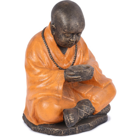 Statue de moine Bouddhiste 60 cm - Orange
