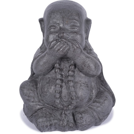 3 Statues Moines de la Sagesse H 40 cm - Gris