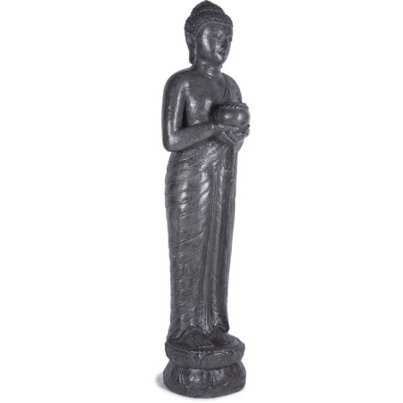 Statue Bouddha debout Offrande 150 cm - Gris