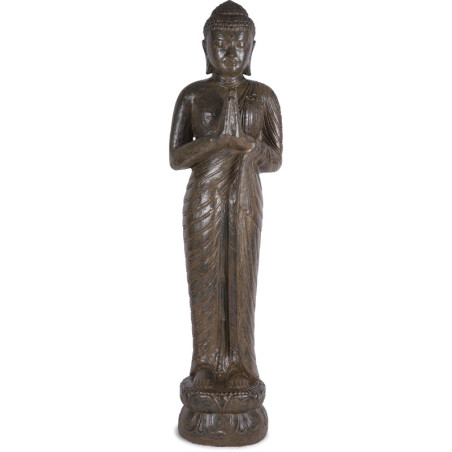 Statue jardin Bouddha debout Prière 150 cm - Brun