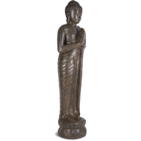 Statue jardin Bouddha debout Prière 150 cm - Brun