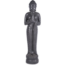 Statue Bouddha debout Prière 150 cm - Gris