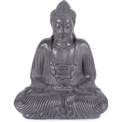 Statue Bouddha assis dhyāna-mudrā 42 cm - Gris