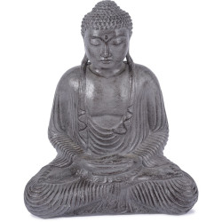 Statue Bouddha assis 55 cm - Gris