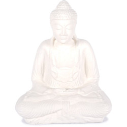 Statue Bouddha 42 cm Dhyāna Mudrā - Blanc