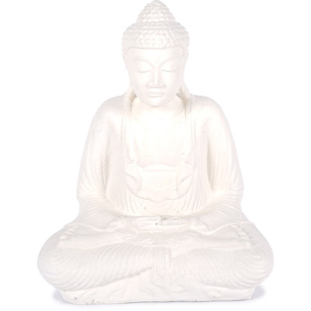 Statue Bouddha 42 cm Dhyāna Mudrā - Blanc