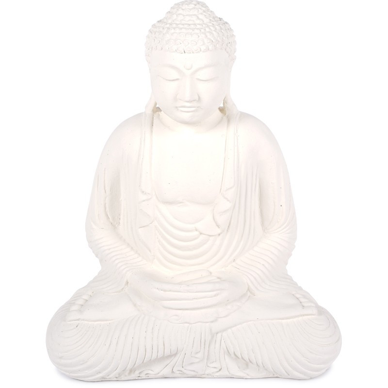 Statue Bouddha 55 cm Dhyāna Mudrā - Blanc