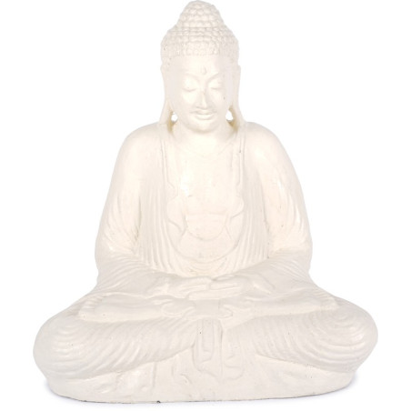 Statue Bouddha 62 cm Dhyāna Mudrā - Blanc