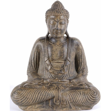 Statue Bouddha 42 cm Dhyāna Mudrā - Brun