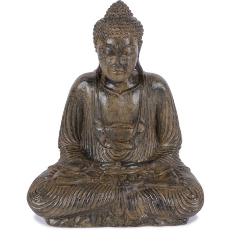 Statue Bouddha 55 cm Dhyāna Mudrā - Brun