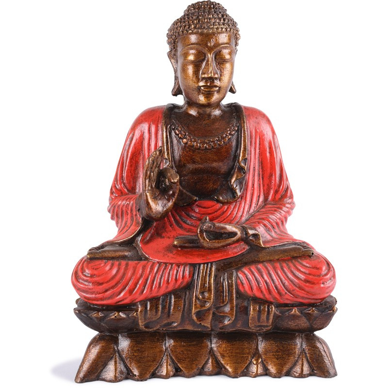 Statuette Bouddha Vitarka-Mudrā en Résine - Rouge