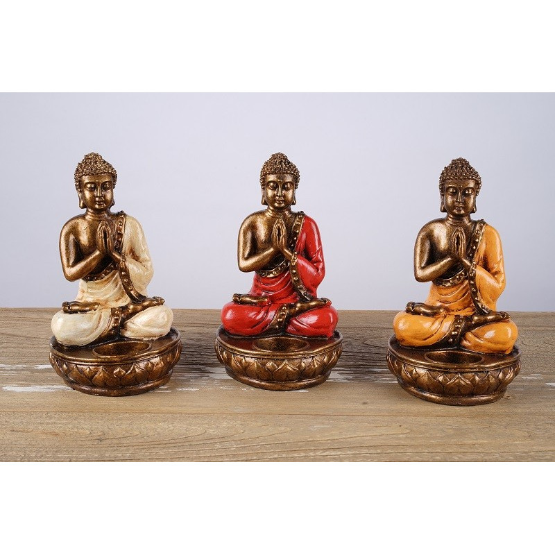 Support à bougie Bouddha - Orange