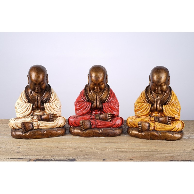 Statue de Moine Shaolin 25 cm - Rouge