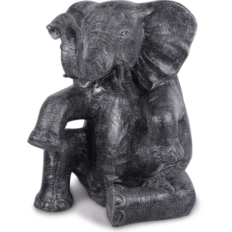 Statue de jardin éléphant assis 100 cm - Gris
