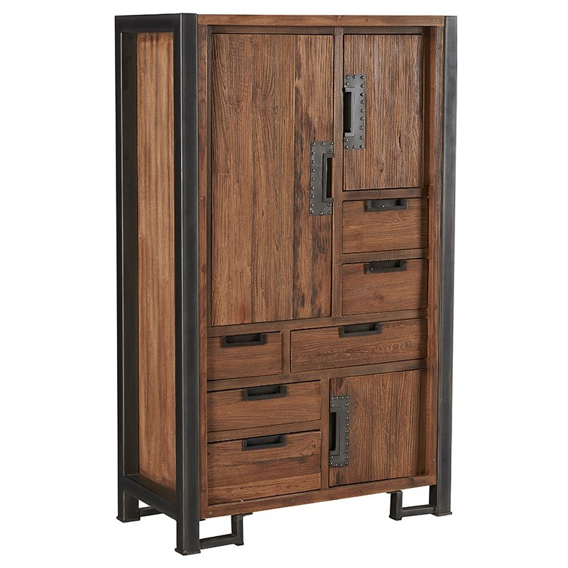 Armoire en teck et métal Wales L 90 cm - CASITA