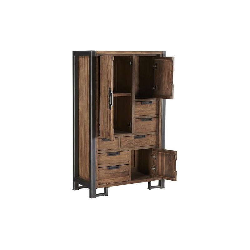 Armoire en teck et métal Wales L 90 cm - CASITA