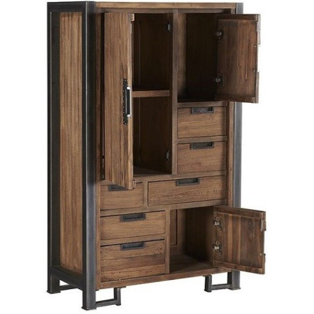 Armoire en teck et métal Wales L 90 cm - CASITA