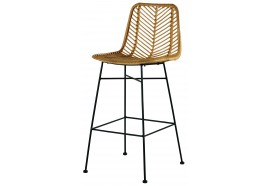 Chaise de bar en rotin & métal Coco