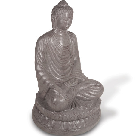 Statue Bouddha assis 100 cm - Gris