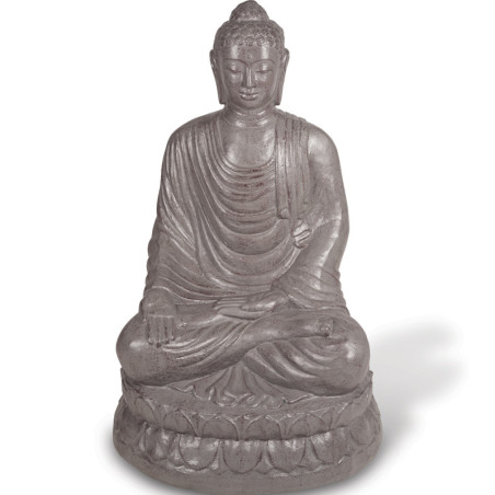 Statue Bouddha assis 100 cm - Gris