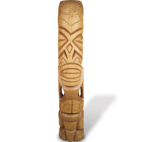 Tiki polynésien Maori en bois 150 cm