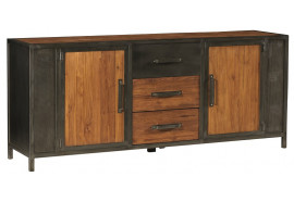 Bahut en teck & fer vieilli Talmo L 200 cm - CASITA