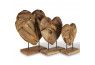 Coeur en bois teck sur socle 40 cm - Petit modèle