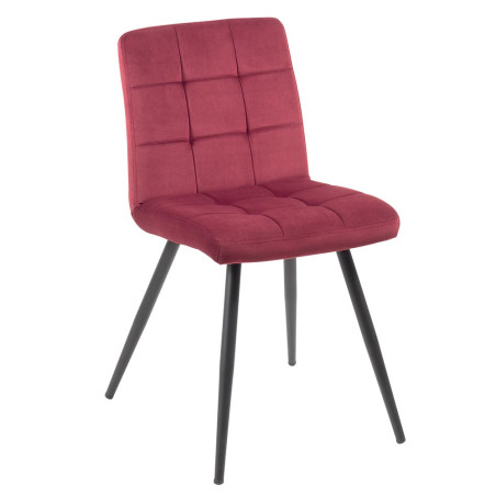 Chaise en velours bordeaux Chafra - Casita