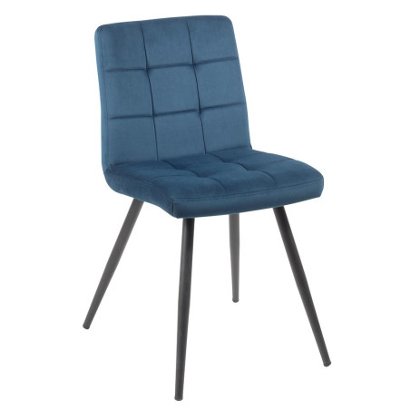 Chaise en velours bleu Chafra - Casita