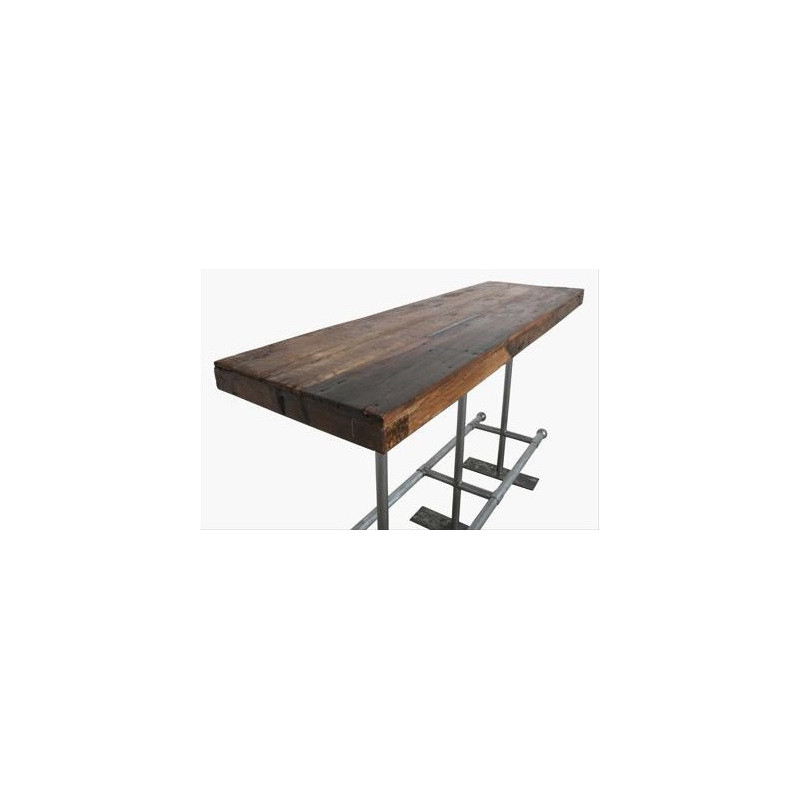 Table haute Ramat 170 cm en teck recyclé & métal