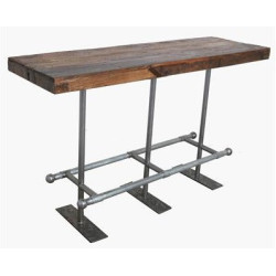 Table haute Ramat 170 cm en teck recyclé & métal
