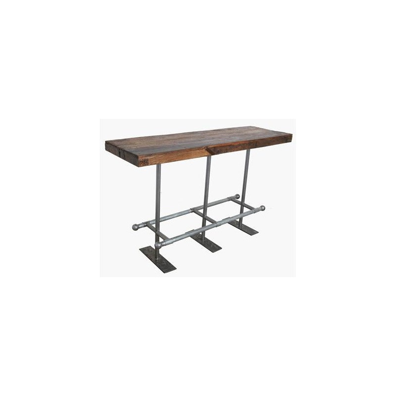 Table haute Ramat 170 cm en teck recyclé & métal