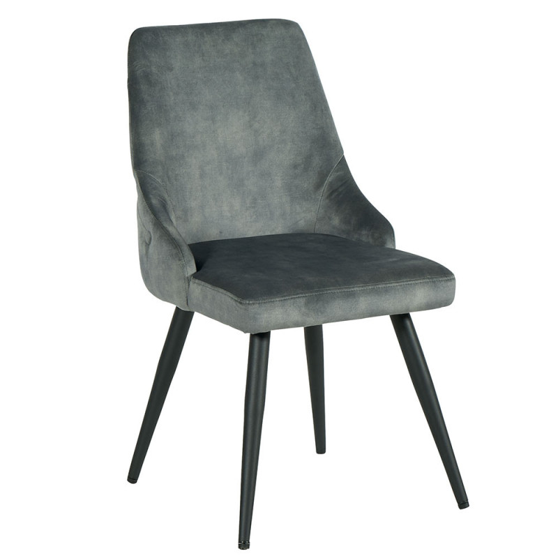 Chaise Casta en tissu gris - Casita