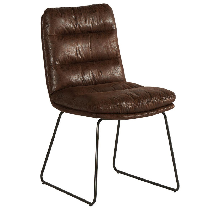 Chaise de table Moon en tissu havane - Casita
