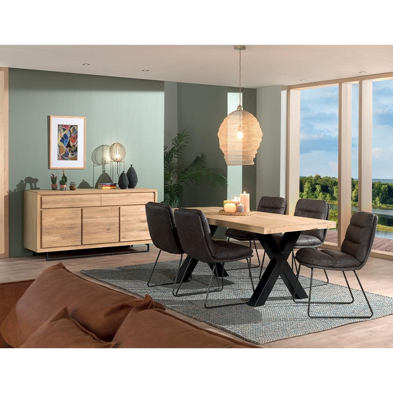 Chaise de table Moon en tissu havane - Casita