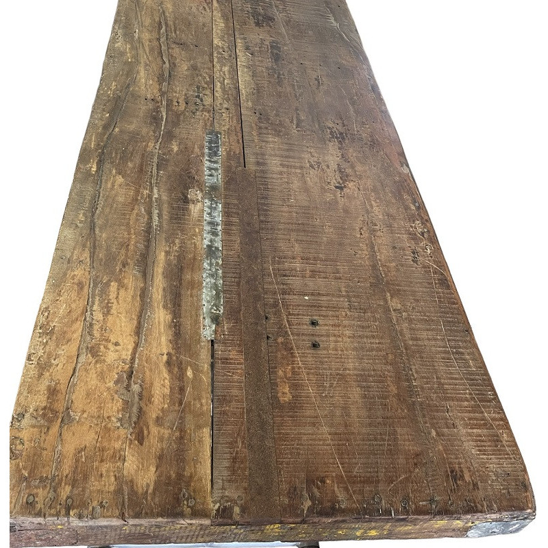 Table haute Ramat 170 cm en teck recyclé & métal